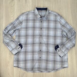 🔥BUNDLESALE Mens XXL Tasso Elba Dress Shirt with Plaid Design NWOT